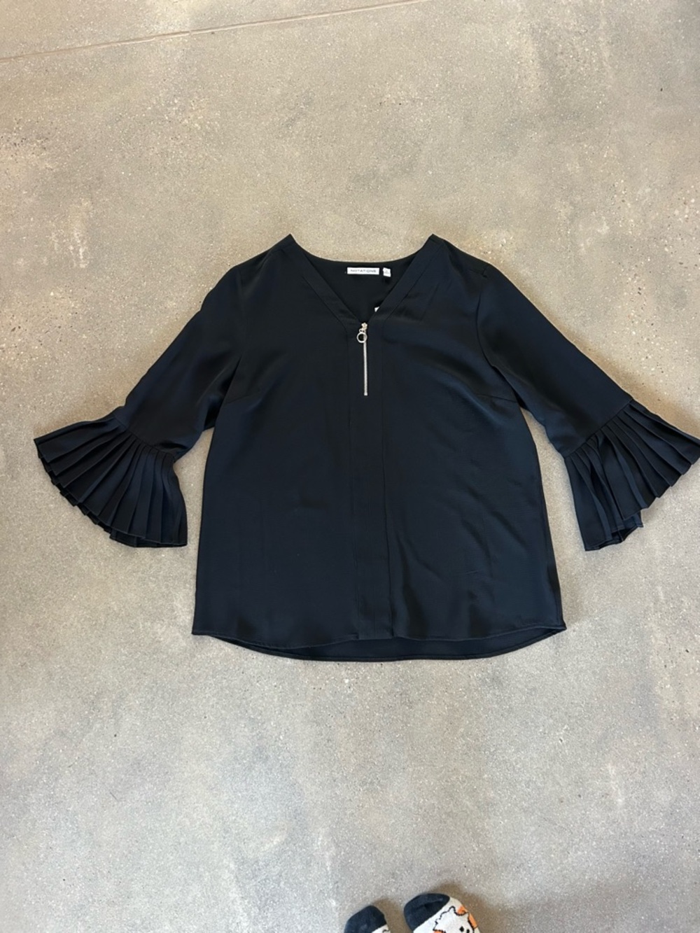 Black bell sleeve blouse